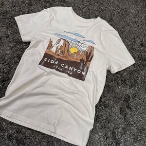 Zion Canyon Utah White Hiking T-shirt